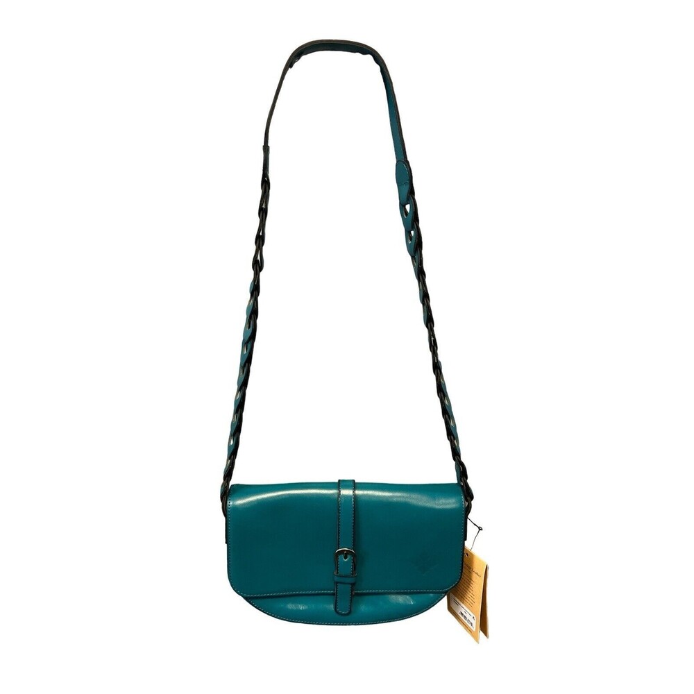NWT Patricia Nash Vilette Teal Turquoise Destress Vin Leather Bag w/‎ dust bag